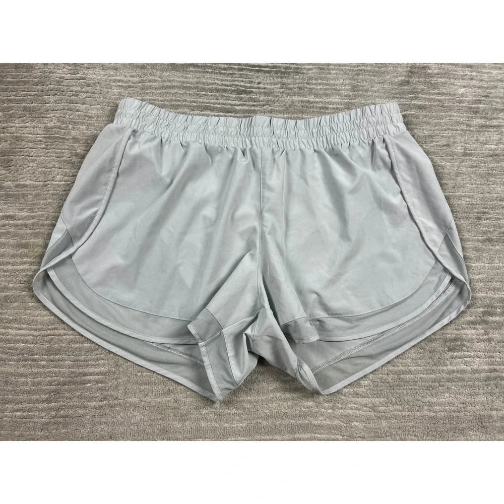 Jockey Shorts Womens XL Gray Athletic Dolphin Hem Mesh Trim Elastic Waist Active